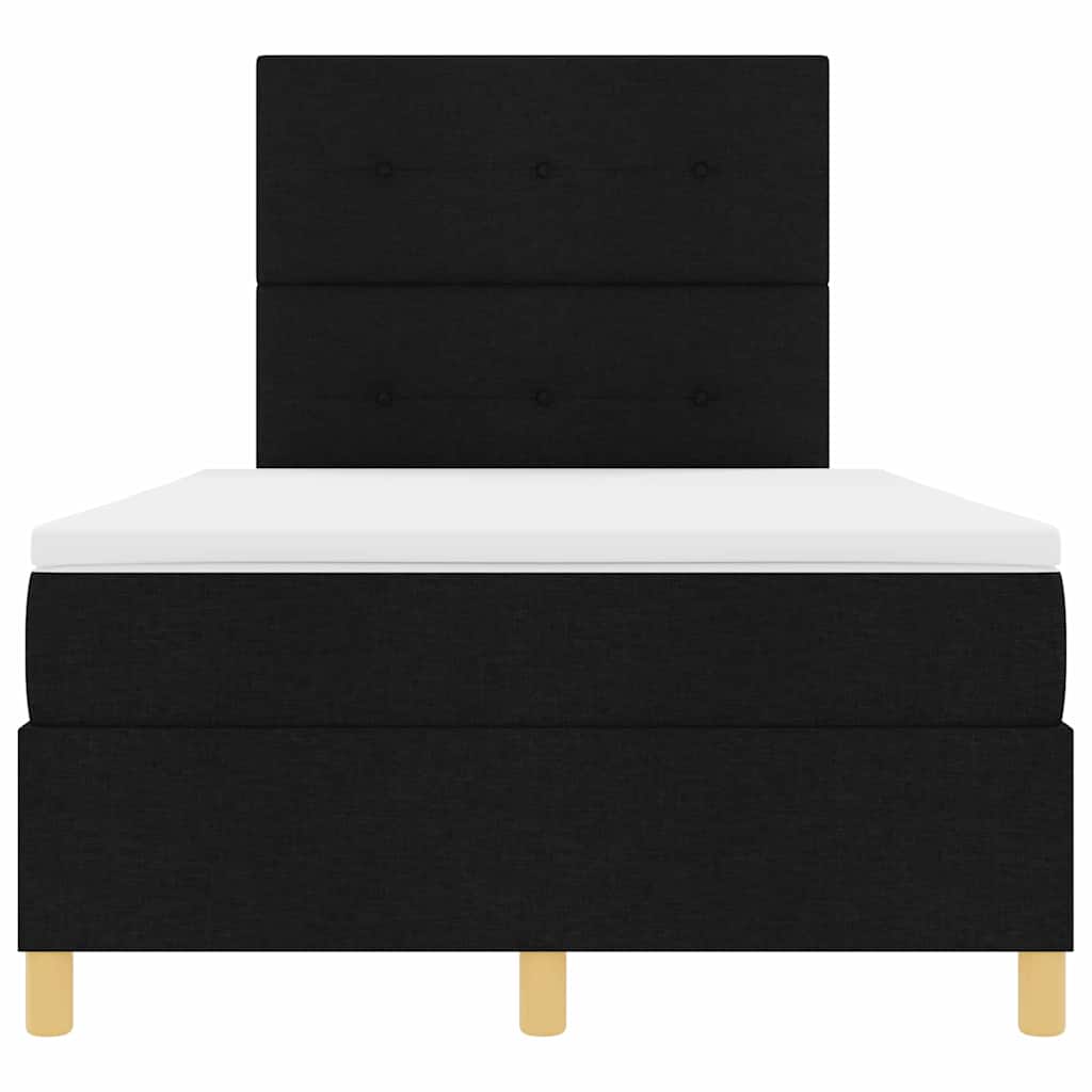 LED Boxspringbett mit Kopfteil Schwarz 120 x 190 cm Stoff