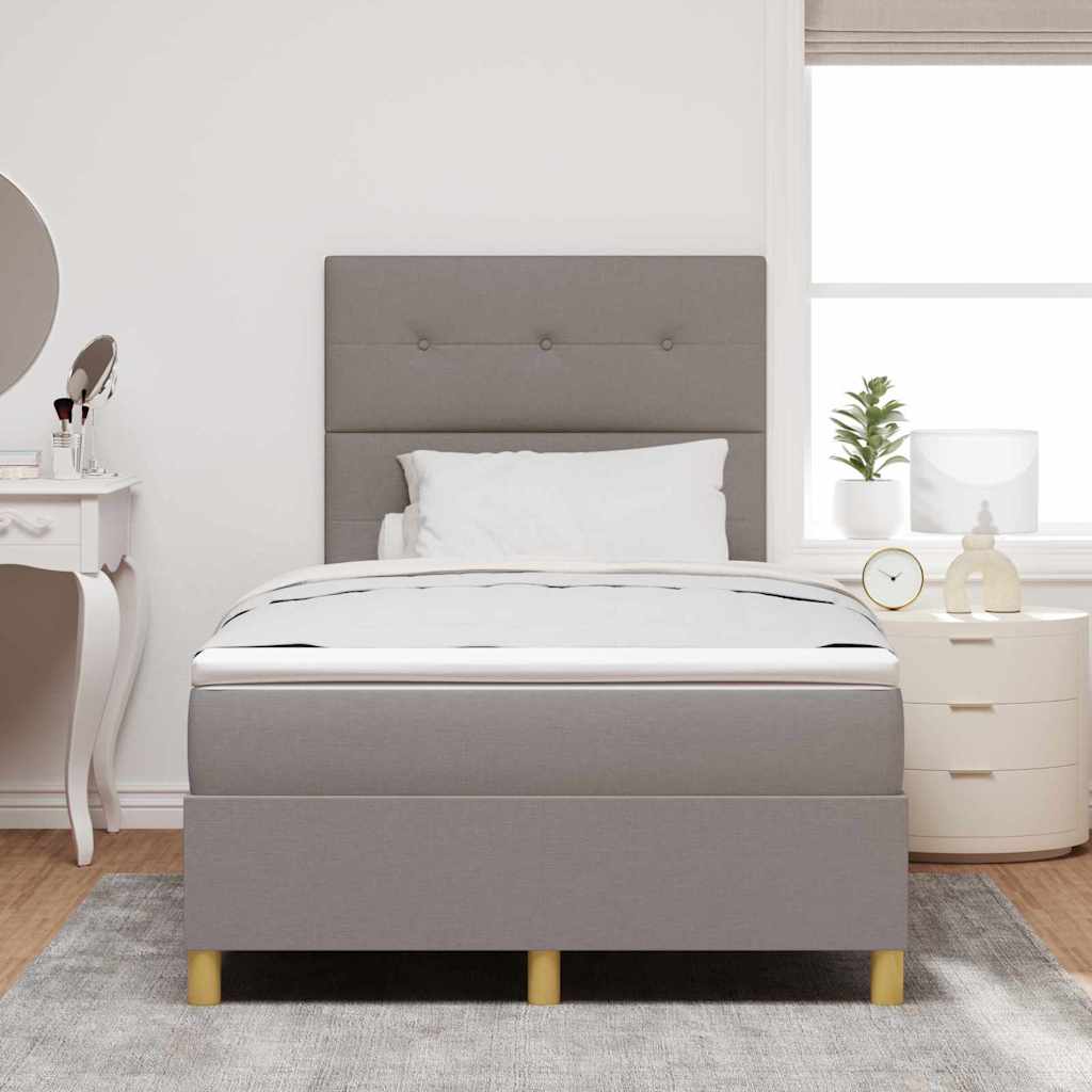 LED Boxspringbett mit Kopfteil Taupe 120 x 190 cm Stoff