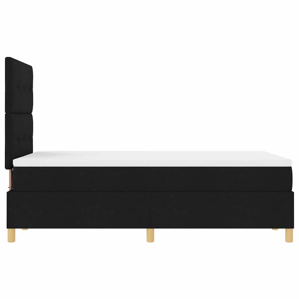 LED Boxspringbett mit Kopfteil Schwarz 120 x 200 cm Stoff