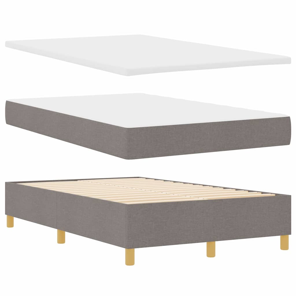 LED Boxspringbett mit Kissen Taupe 120 x 200 cm Stoff