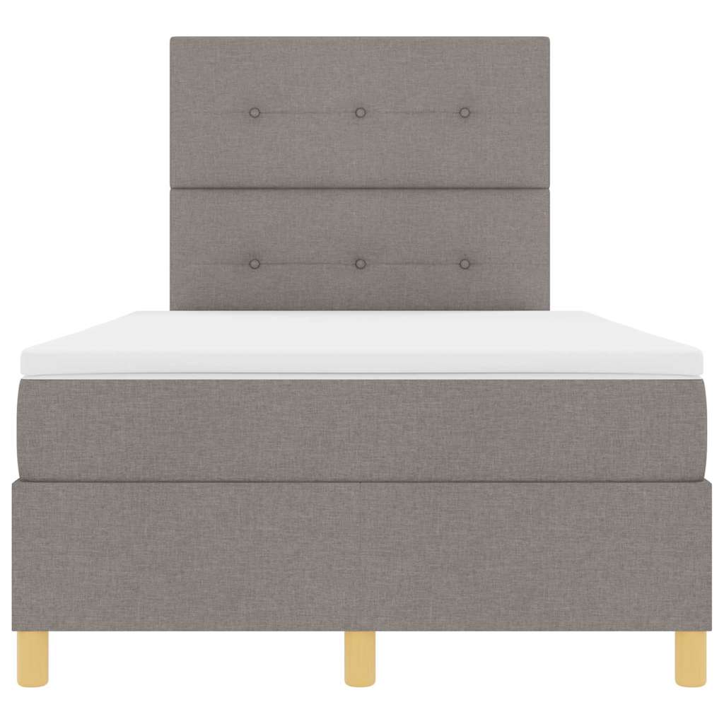 LED Boxspringbett mit Kissen Taupe 120 x 200 cm Stoff