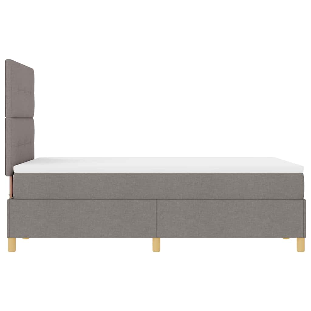 LED Boxspringbett mit Kissen Taupe 120 x 200 cm Stoff