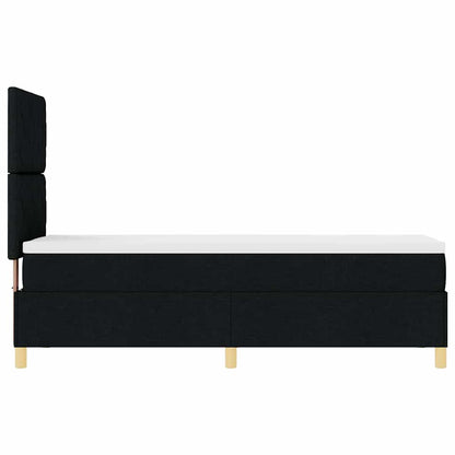 LED Boxspringbett mit Kopfteil Schwarz 80 x 200 cm Stoff