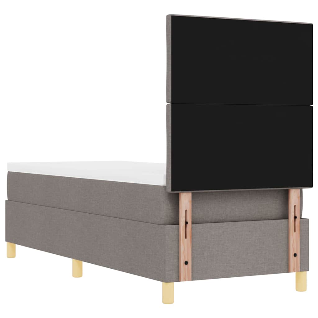 LED Boxspringbett mit Kopfteil Taupe 80 x 200 cm Stoff