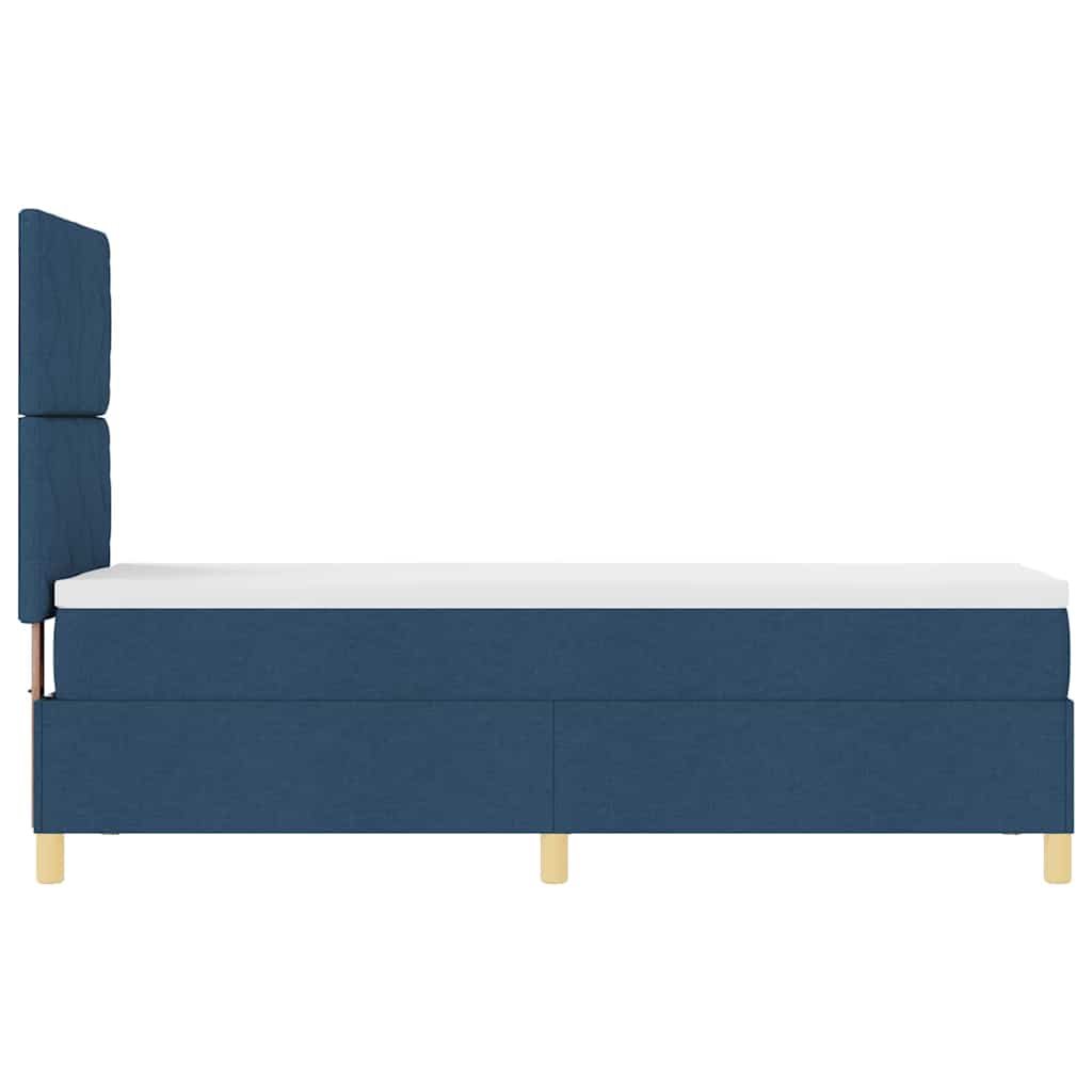LED Boxspringbett mit Kopfteil Blau 80 x 200 cm Stoff