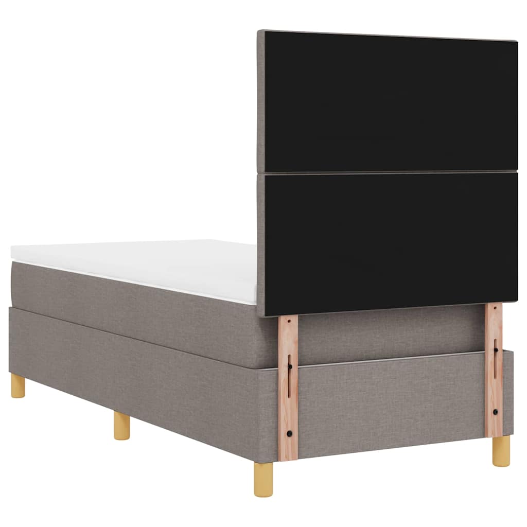 LED Boxspringbett mit Kopfteil Taupe 100 x 200 cm Stoff