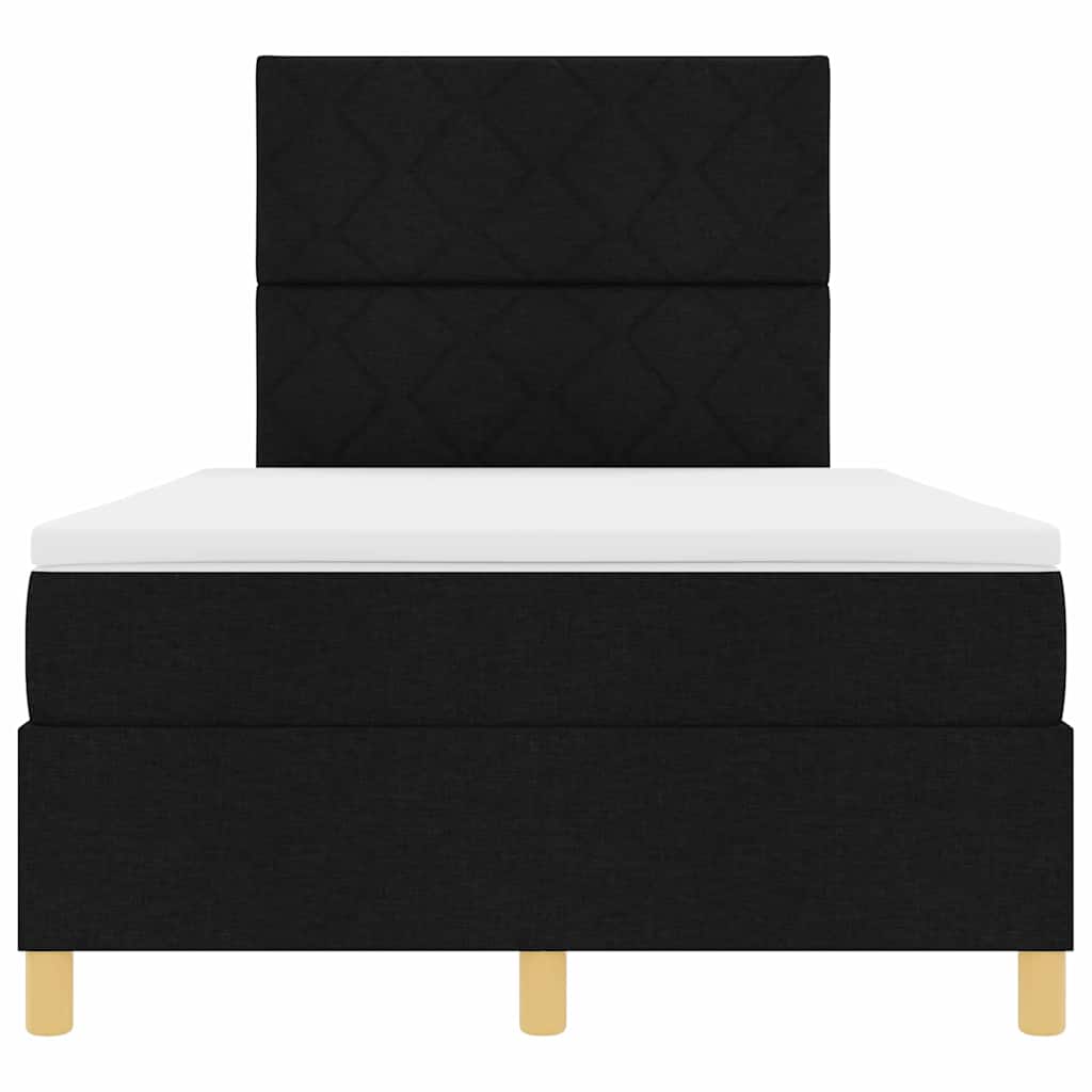 LED Boxspringbett mit Kopfteil Schwarz 120 x 190 cm Stoff