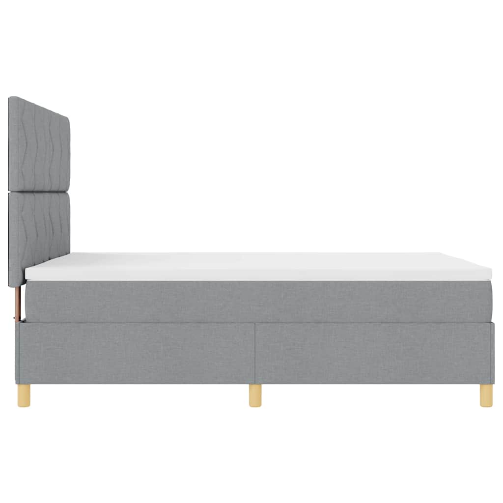LED Boxspringbett mit Kopfteil Hellgrau 160 x 200 cm Stoff