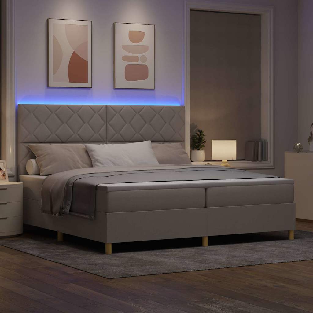 Boxspringbett mit Matratze Taupe 200 x 200 cm Stoff