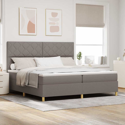 Boxspringbett mit Matratze Taupe 200 x 200 cm Stoff
