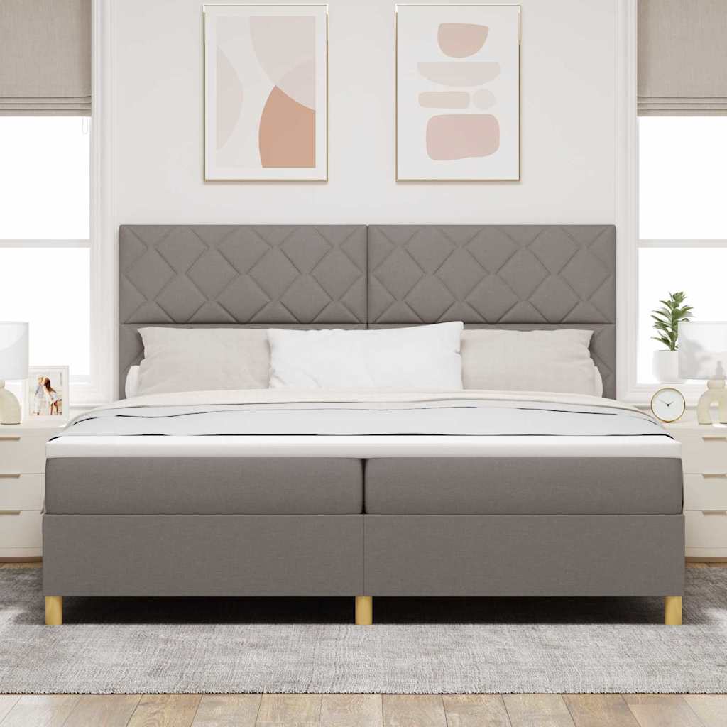 Boxspringbett mit Matratze Taupe 200 x 200 cm Stoff