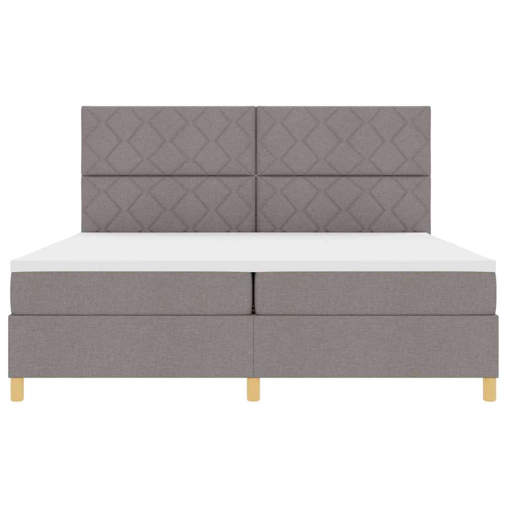Boxspringbett mit Matratze Taupe 200 x 200 cm Stoff