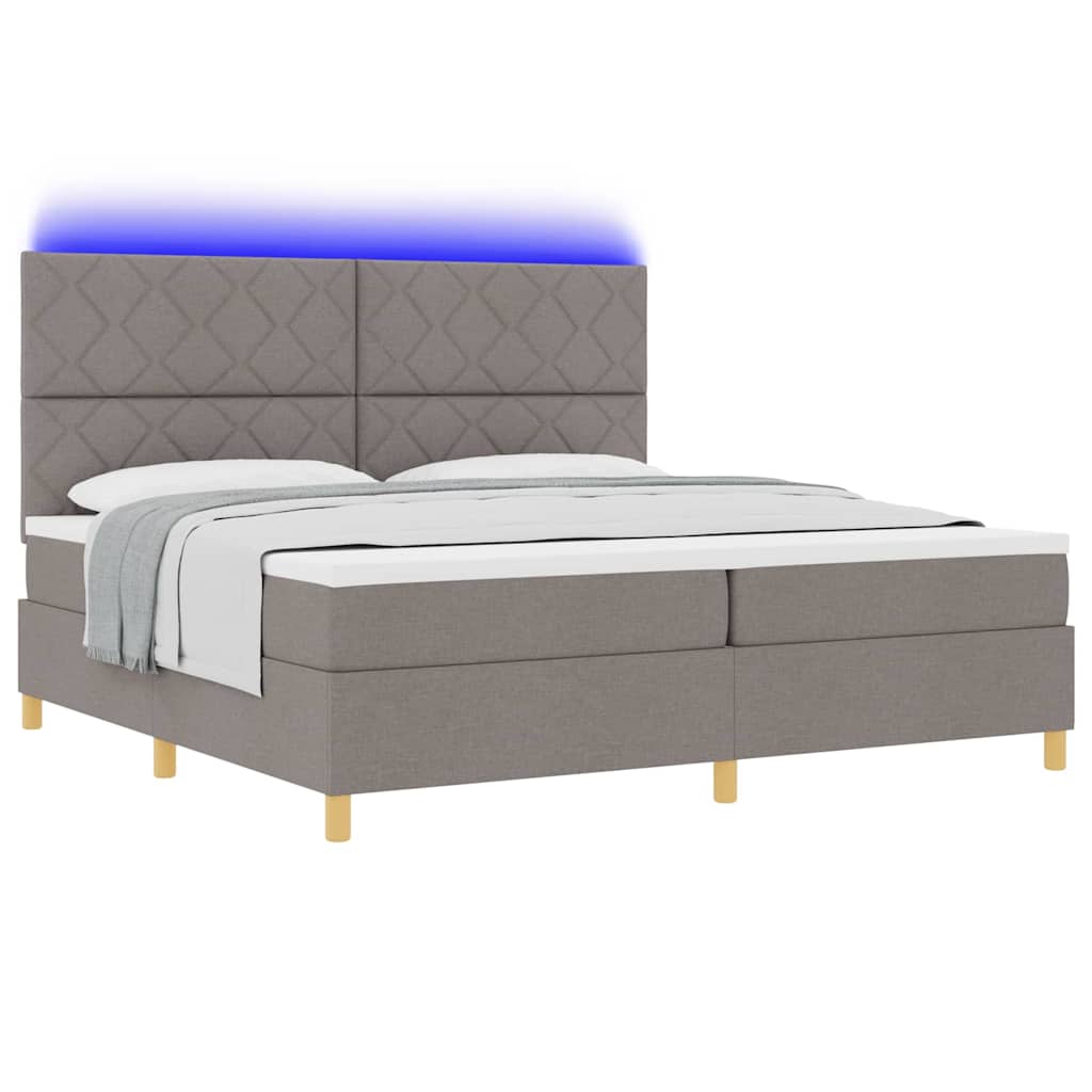 Boxspringbett mit Matratze Taupe 200 x 200 cm Stoff