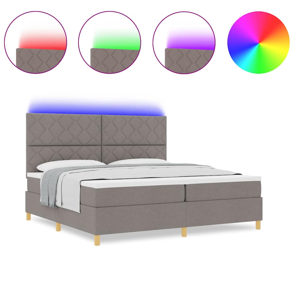Boxspringbett mit Matratze Taupe 200 x 200 cm Stoff