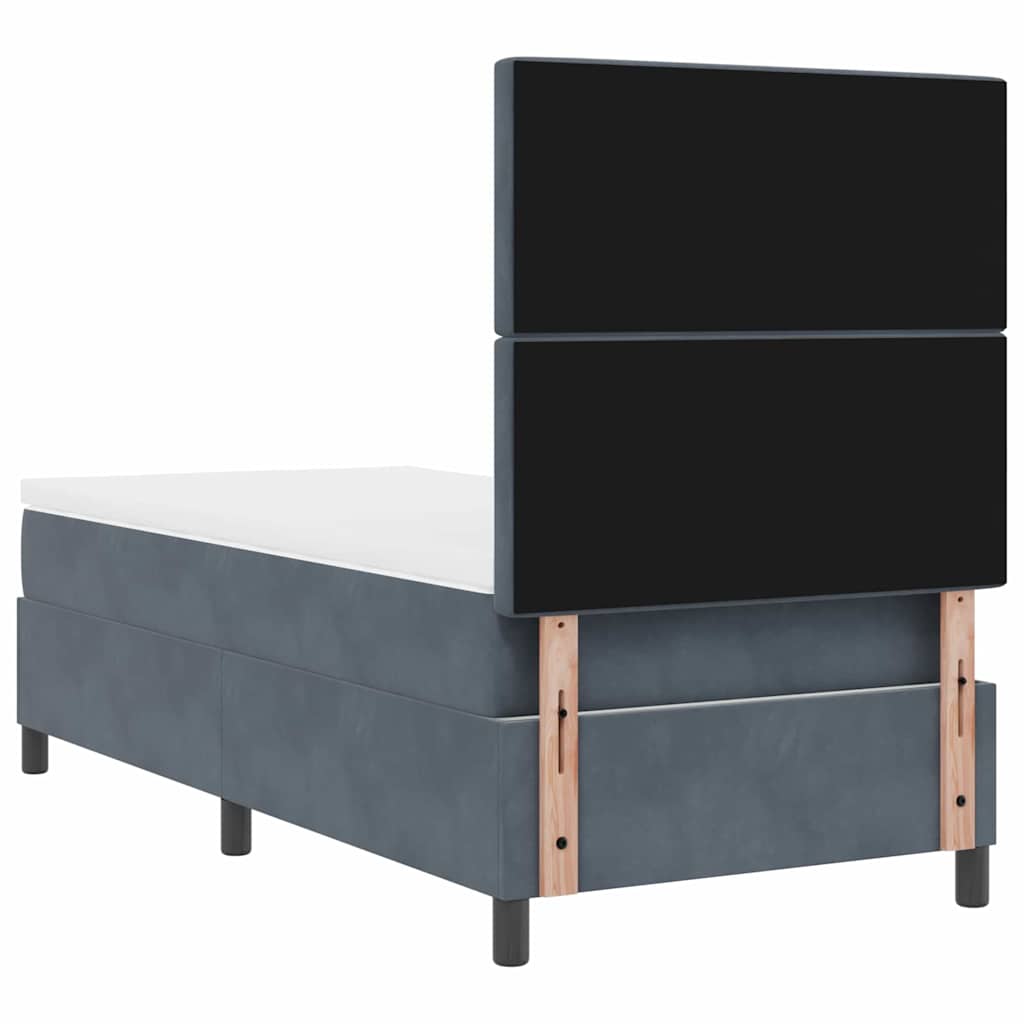 Boxspringbett mit Matratze Dunkelgrau 100 x 200 cm Samt