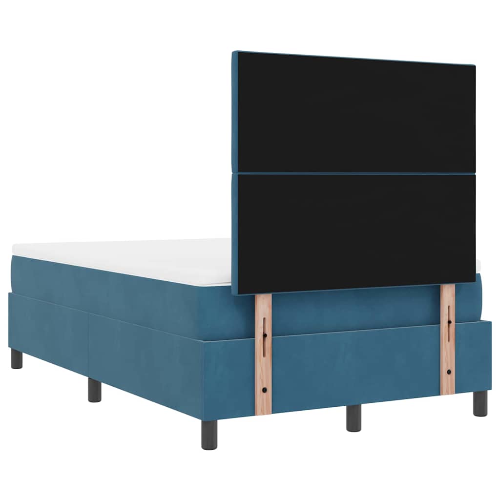 LED Boxspringbett mit Kopfteil Dunkelblau 120 x 190 cm Samt