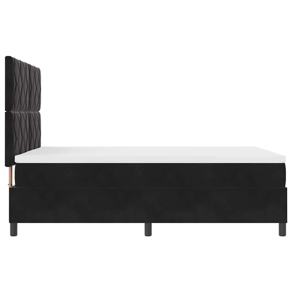 LED Boxspringbett mit Kopfteil Schwarz 160 x 200 cm Samt