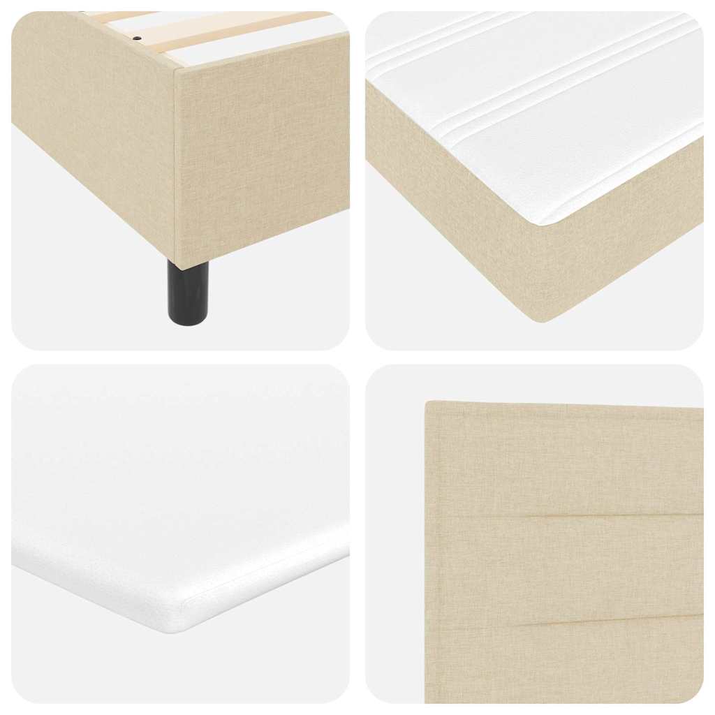 LED Boxspringbett mit Matratze Creme 80 x 200 cm Stoff