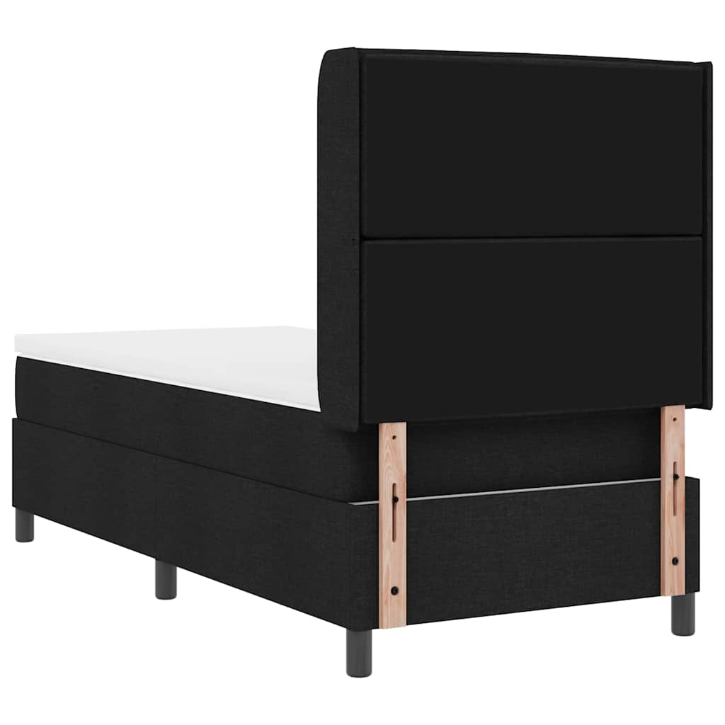 LED Boxspringbett mit Matratze Schwarz 90 x 190 cm Stoff