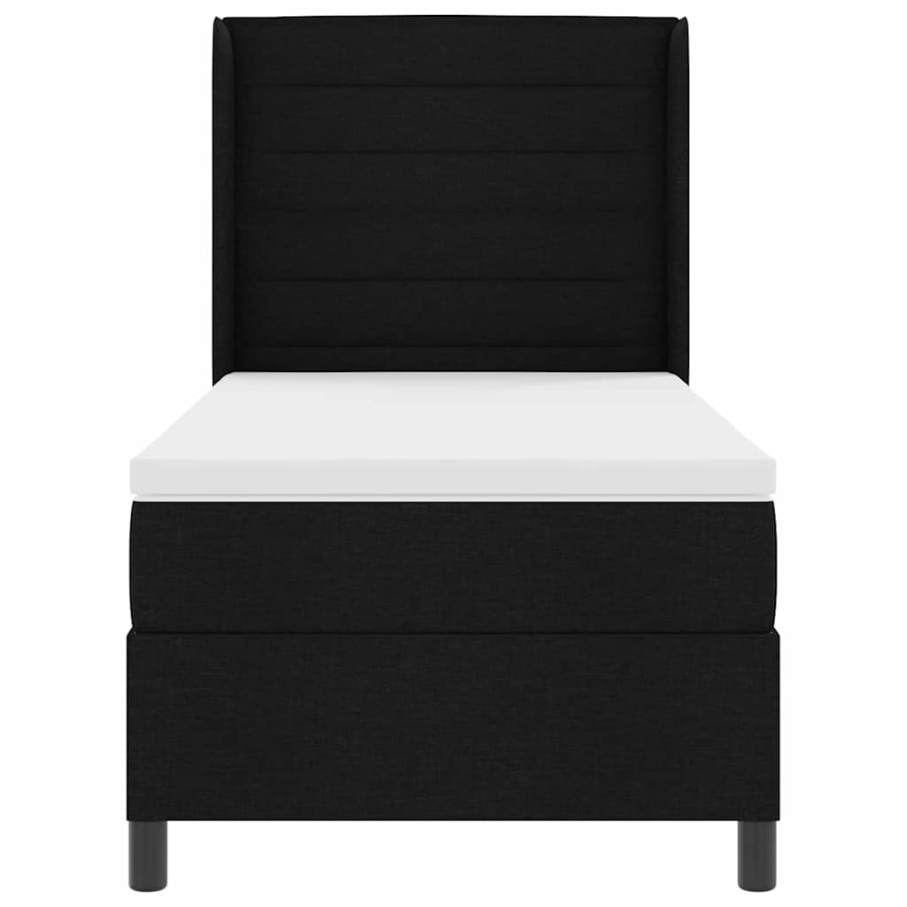 LED Boxspringbett mit Matratze Schwarz 100 x 200 cm Stoff