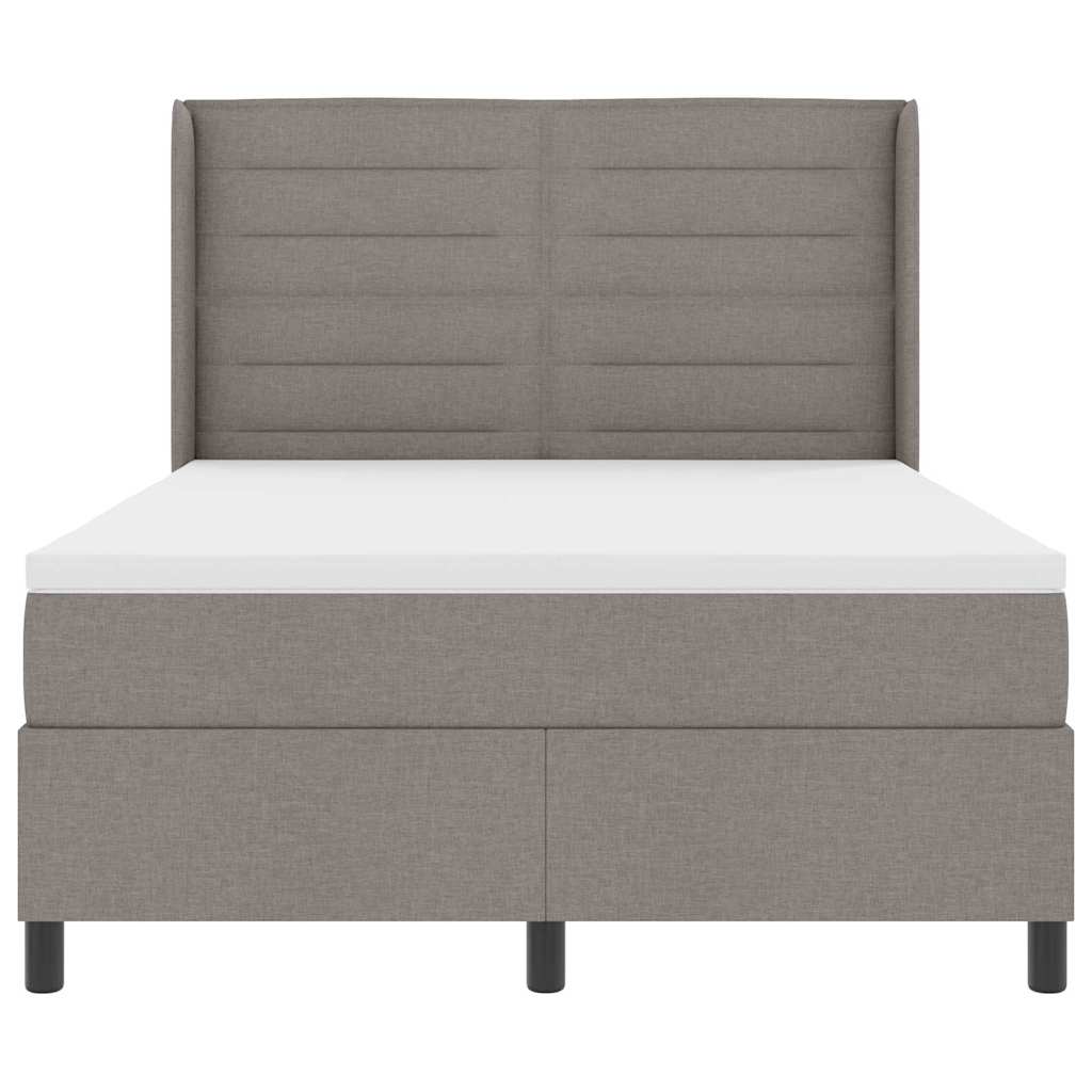 LED Boxspringbett mit Kopfteil Taupe 140 x 200 cm Stoff