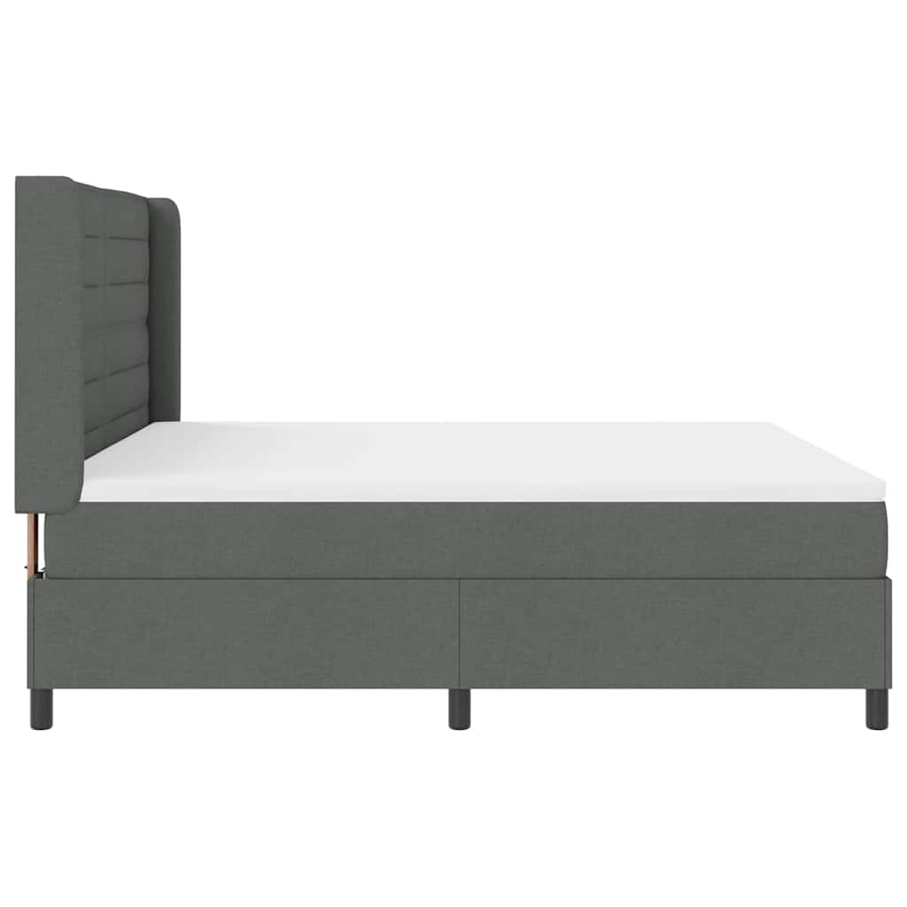 LED Boxspringbett mit Matratze Dunkelgrau 180 x 200 cm Stoff