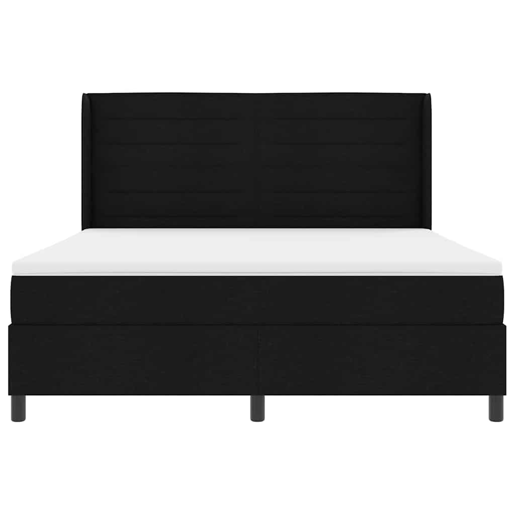 LED Boxspringbett mit Matratze Schwarz 180 x 200 cm Stoff