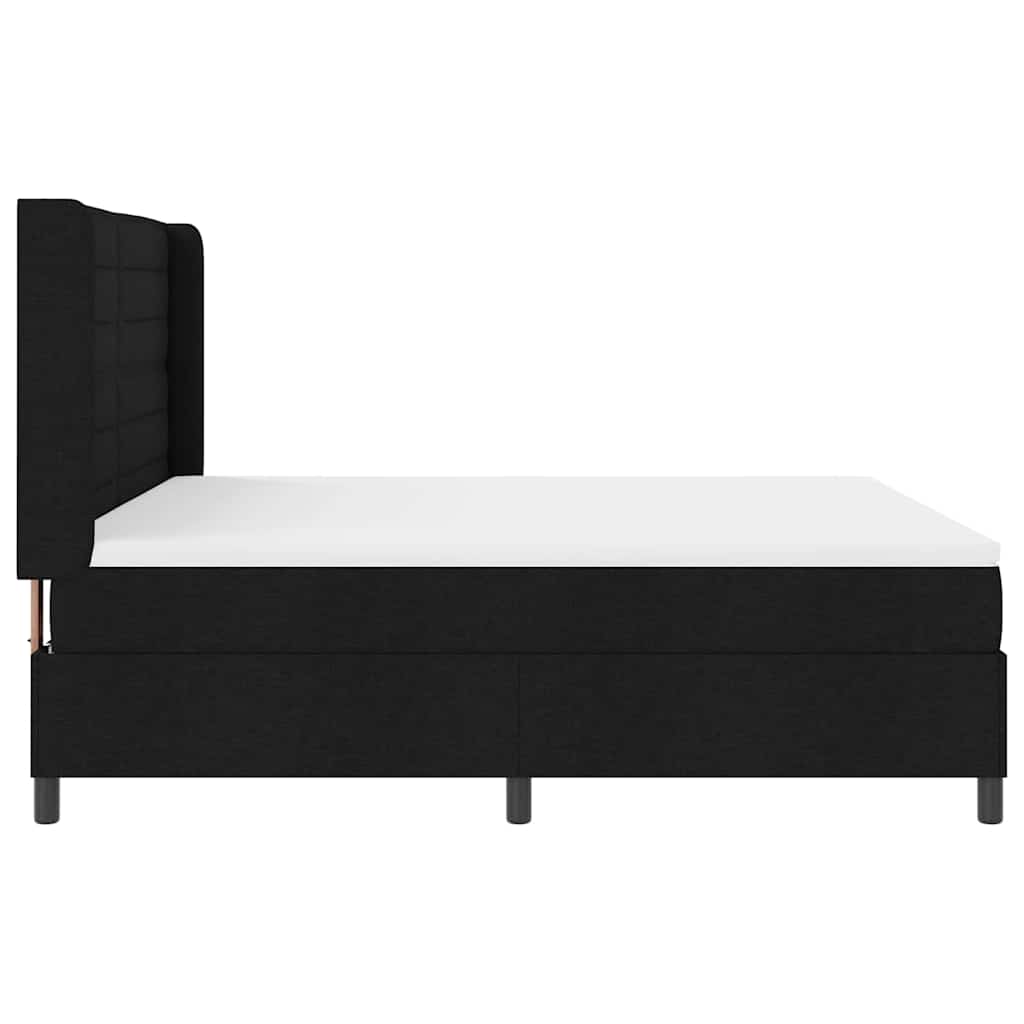 LED Boxspringbett mit Matratze Schwarz 180 x 200 cm Stoff