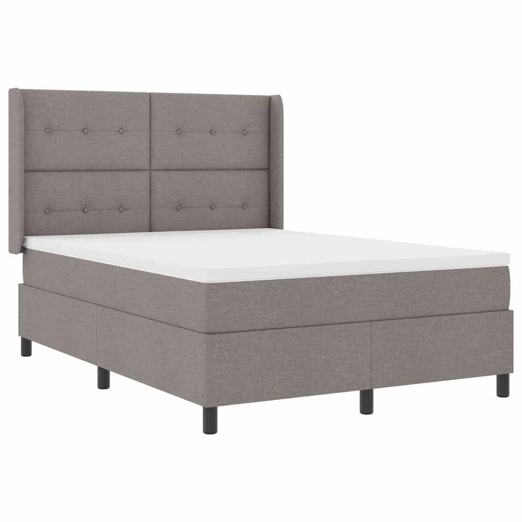 LED Boxspringbett mit Matratze Taupe 140 x 190 cm Stoff