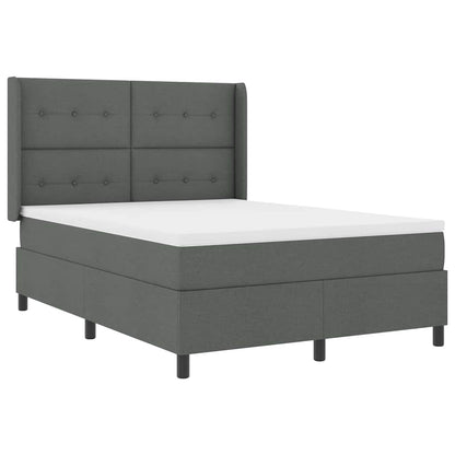 LED Boxspringbett mit Kopfteil Dunkelgrau 160 x 200 cm Stoff