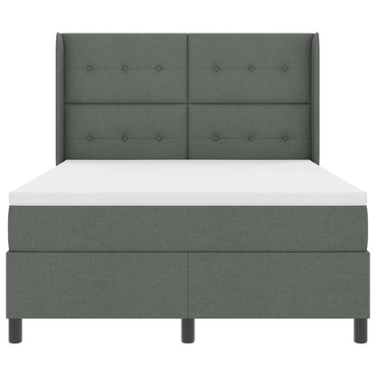 LED Boxspringbett mit Kopfteil Dunkelgrau 160 x 200 cm Stoff