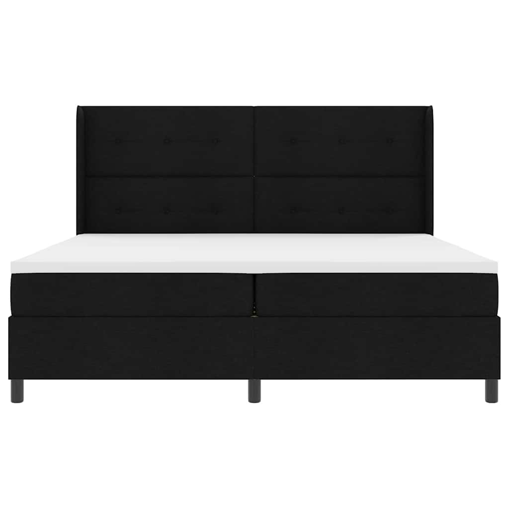 Boxspringbett mit Matratze Schwarz 200 x 200 cm Stoff
