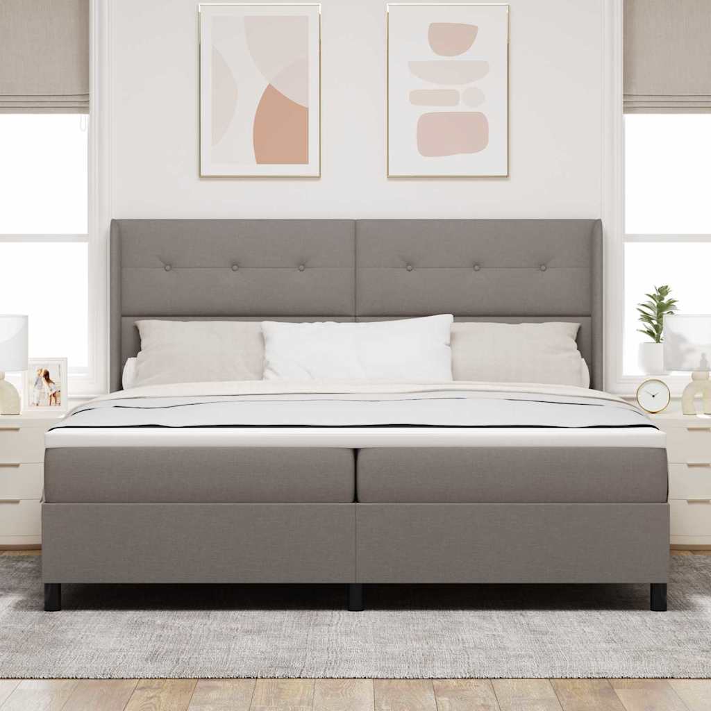 Boxspringbett mit Matratze Taupe 200 x 200 cm Stoff