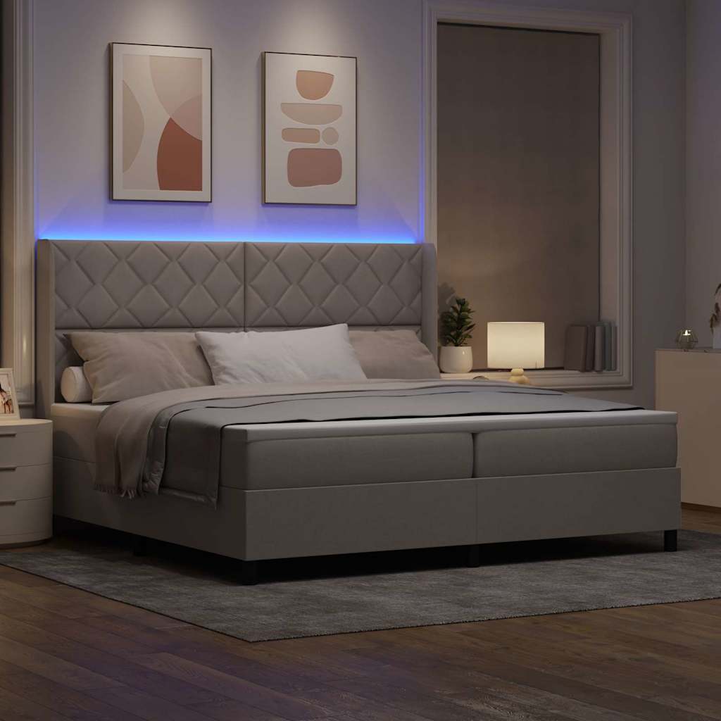 Boxspringbett mit Matratze Taupe 200 x 200 cm Stoff