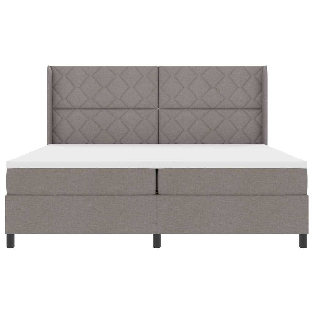 Boxspringbett mit Matratze Taupe 200 x 200 cm Stoff