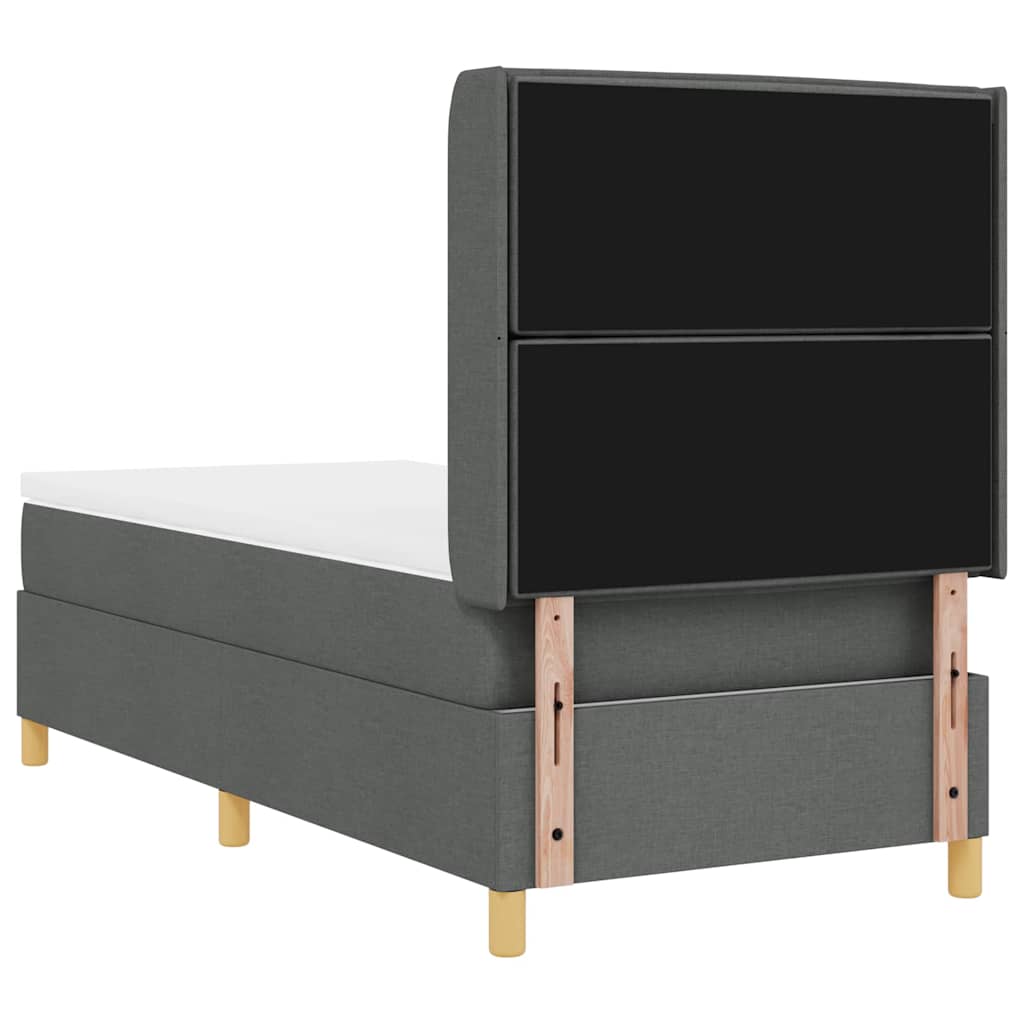 Boxspringbett mit LED-Lichtleisten Grau 80 x 200 cm Stoff