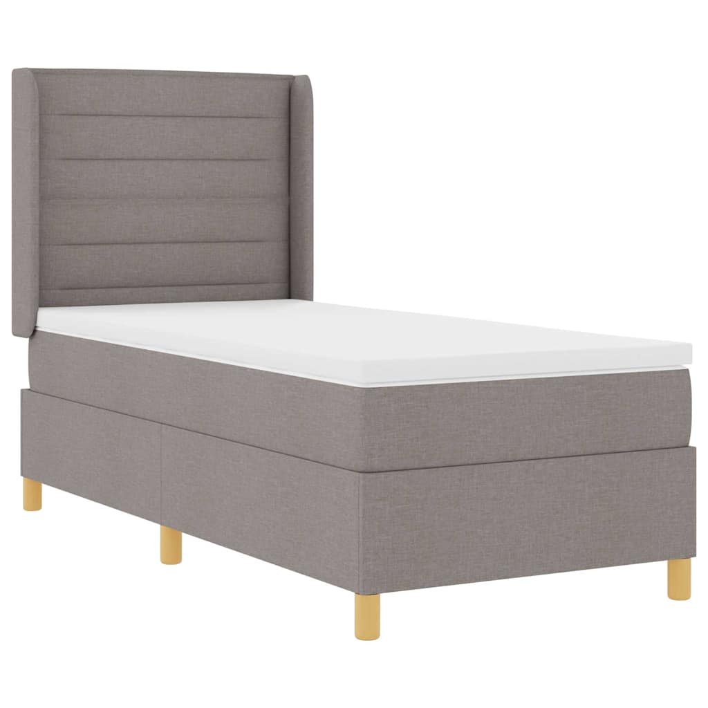 Boxspringbett mit LED-Lichtleisten Taupe 80 x 200 cm Stoff
