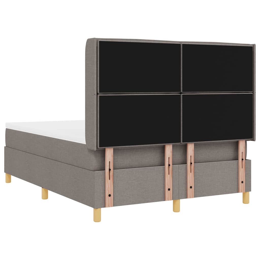 Boxspringbett mit LED-Lichtleisten Taupe 140 x 190 cm Stoff