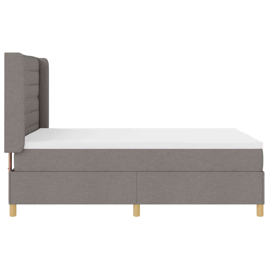 Boxspringbett mit LED-Lichtleisten Taupe 140 x 190 cm Stoff