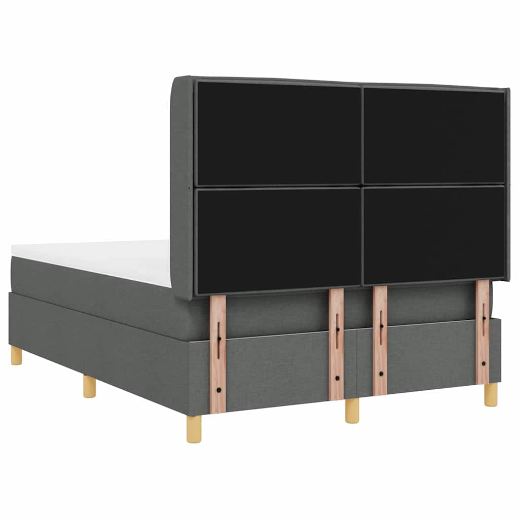 Boxspringbett mit LED-Lichtleisten Grau 160 x 200 cm Stoff