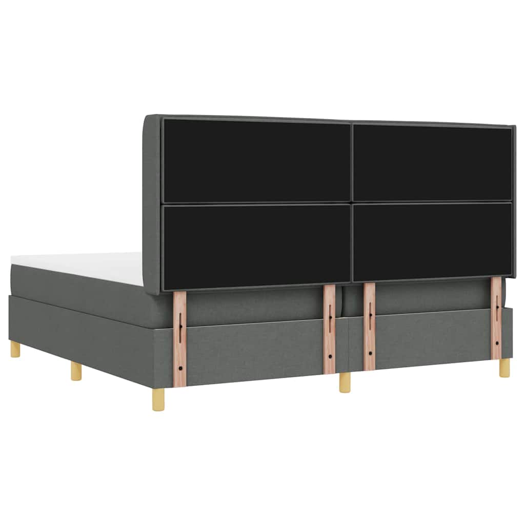 Boxspringbett mit Matratze mit LED Grau 200 x 200 cm Stoff