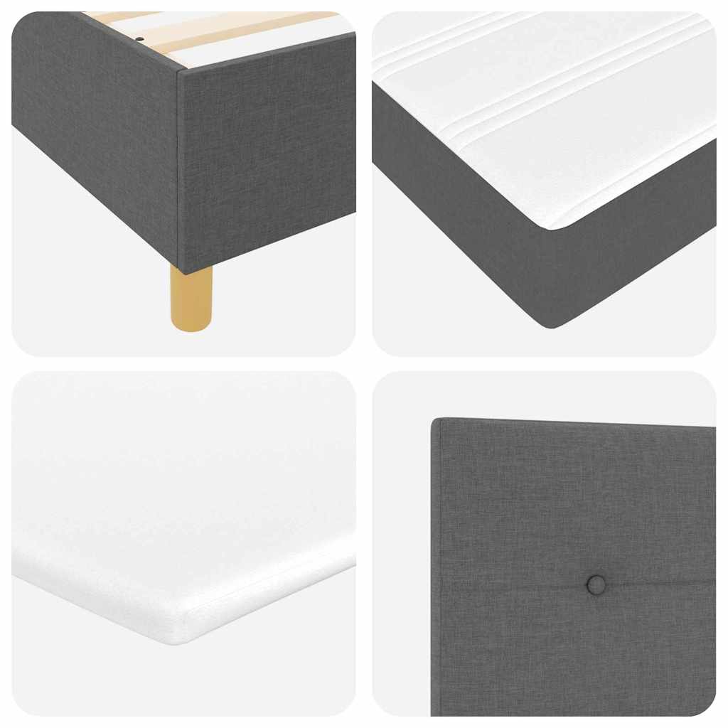 Boxspringbett mit LED-Lichtleisten Grau 140 x 190 cm Stoff