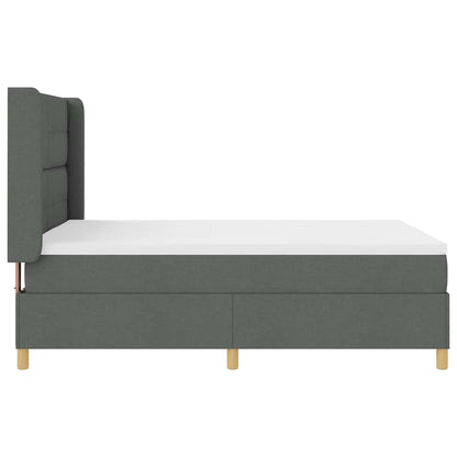 Boxspringbett mit LED-Lichtleisten Grau 140 x 200 cm Stoff