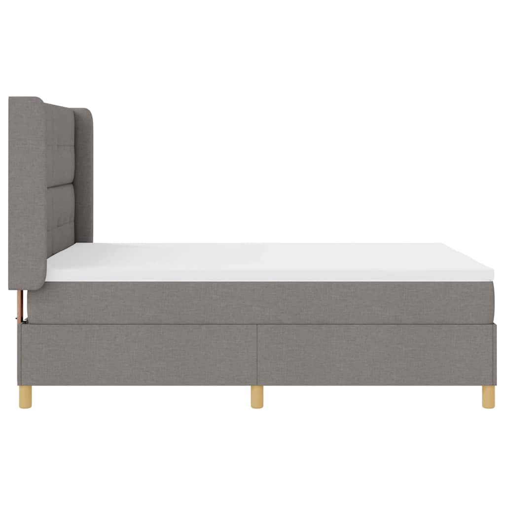 Boxspringbett mit LED-Lichtleisten Taupe 140 x 200 cm Stoff