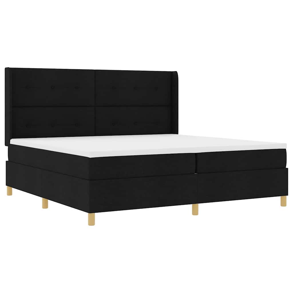 Boxspringbett mit Matratze Schwarz 200 x 200 cm Stoff