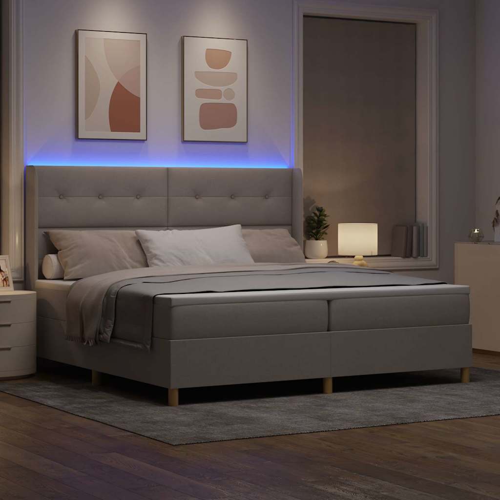 Boxspringbett mit Matratze Taupe 200 x 200 cm Stoff