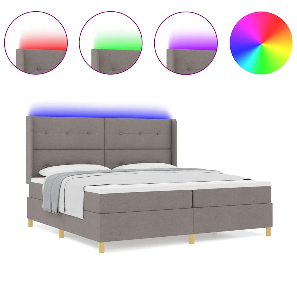 Boxspringbett mit Matratze Taupe 200 x 200 cm Stoff