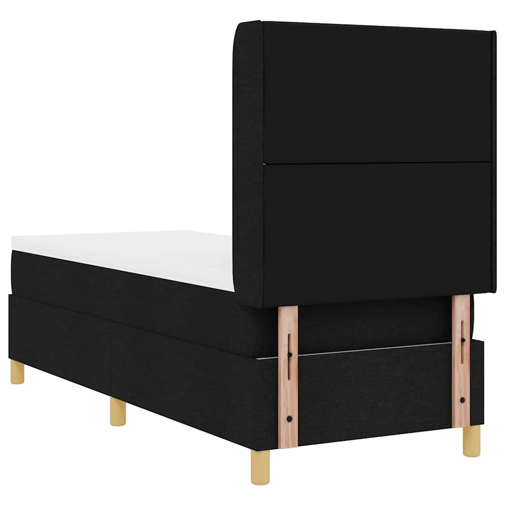 Boxspringbett mit LED-Lichtleisten Schwarz 80 x 200 cm Stoff