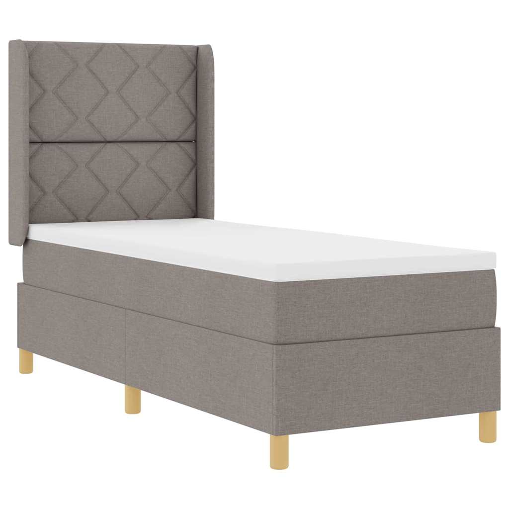 Boxspringbett mit LED-Lichtleisten Taupe 80 x 200 cm Stoff