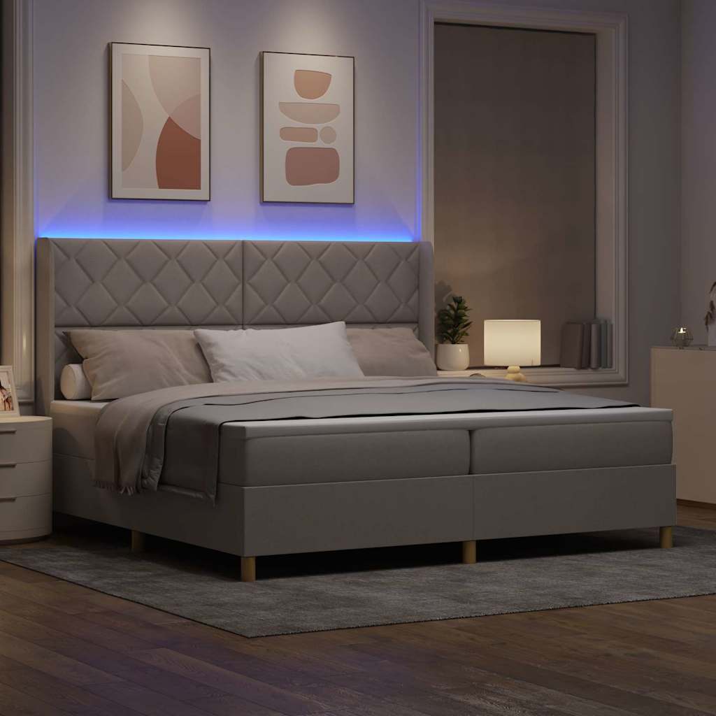 Boxspringbett mit Matratze Taupe 200 x 200 cm Stoff